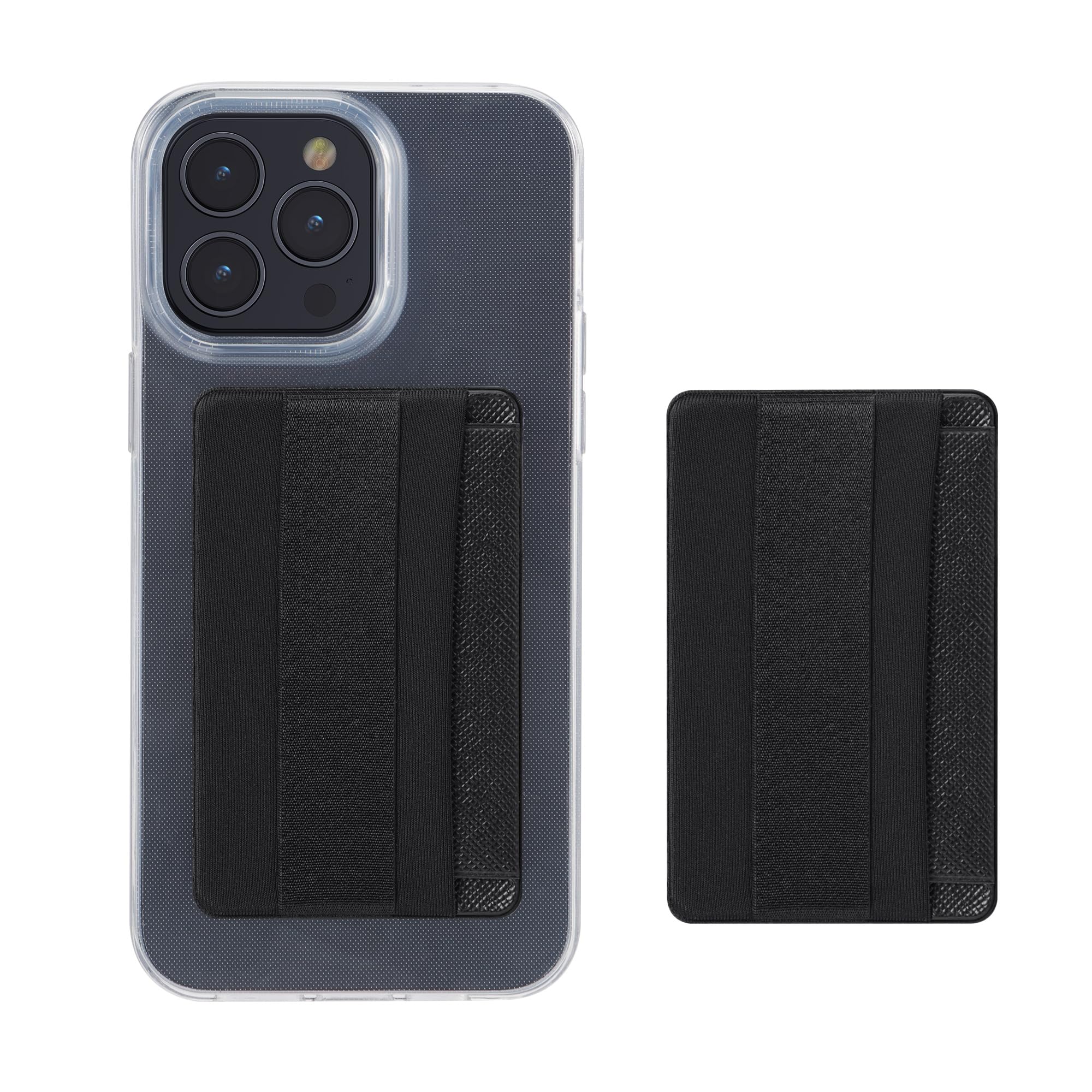 kwmobile 2x Porta Carte di Credito per Cellulare Smartphone - Tasca Adesiva in Similpelle per Tessere - Taschino Autoadesivo per Carte Patente e Badge