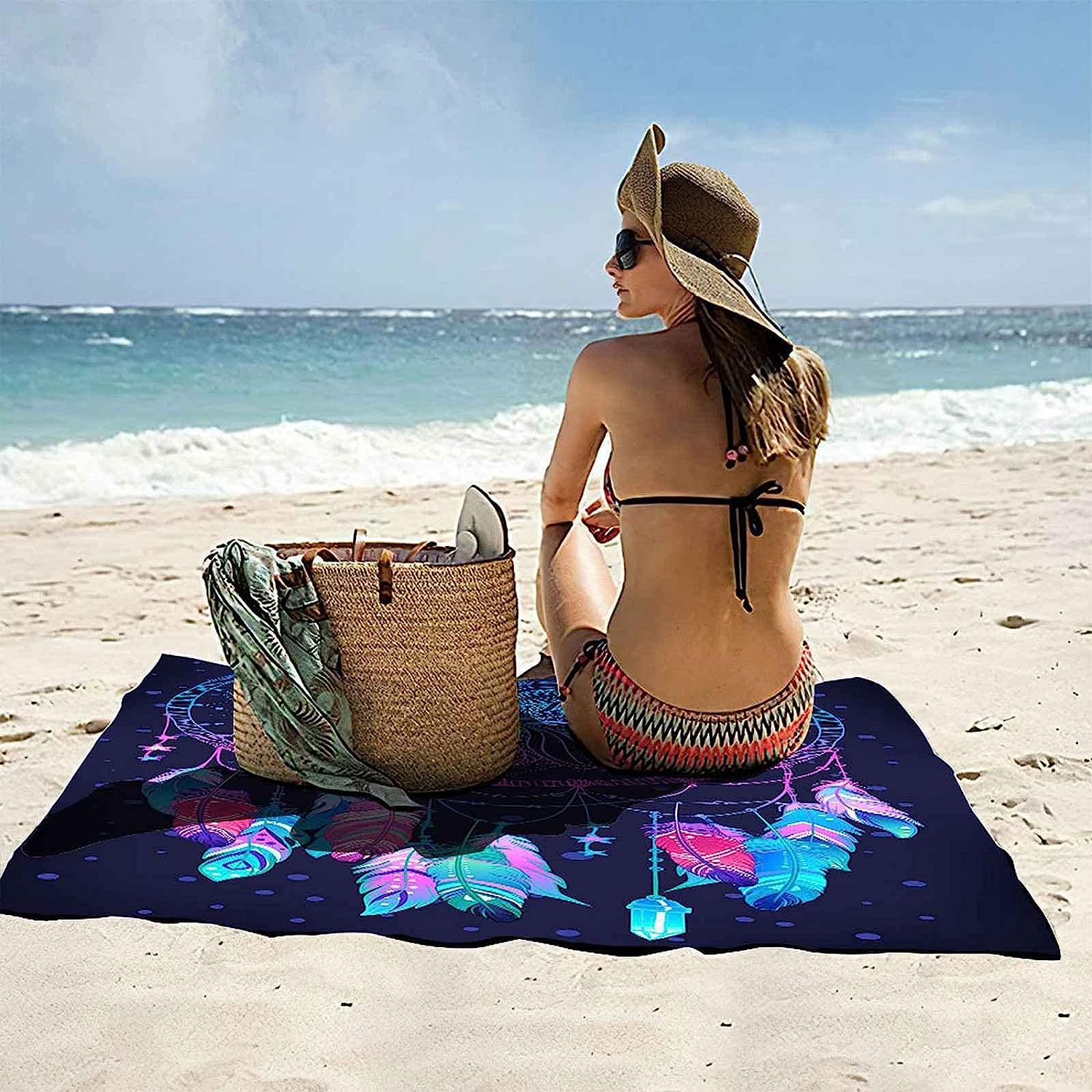 Serviette De Plage Enfant Attrape Rêve Violet Séchage Rapide Imprimé 3D ‎Absorbante Durabilité Gothique Squelette Drap De Plage Serviette De Bain pour Sauna Surf Voyage 200 X 200 Cm -9P0T+F9L