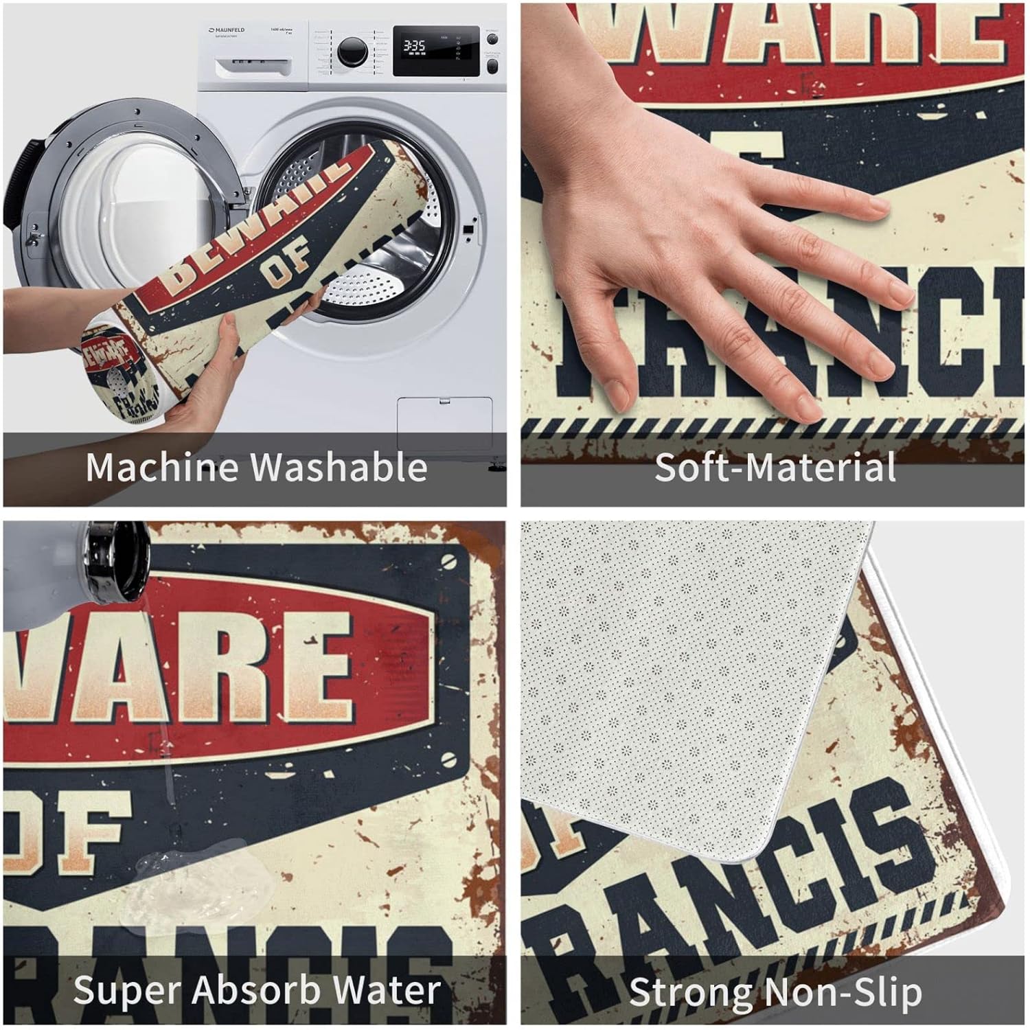 Men Cave Decor Beware of Mr. Francis Doormat Door Mats for Inside Entry Winter Doormat Outdoor (Size : 65X90CM)