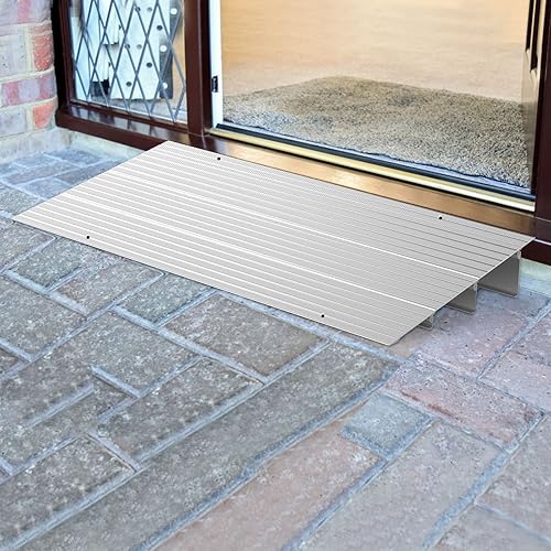 Miniatura 7 de Rampa de umbral de puerta de 3 pulgadas, rampa de entrada de aluminio o puertas, capacidad de carga nominal de 800 libras para sillas de ruedas,