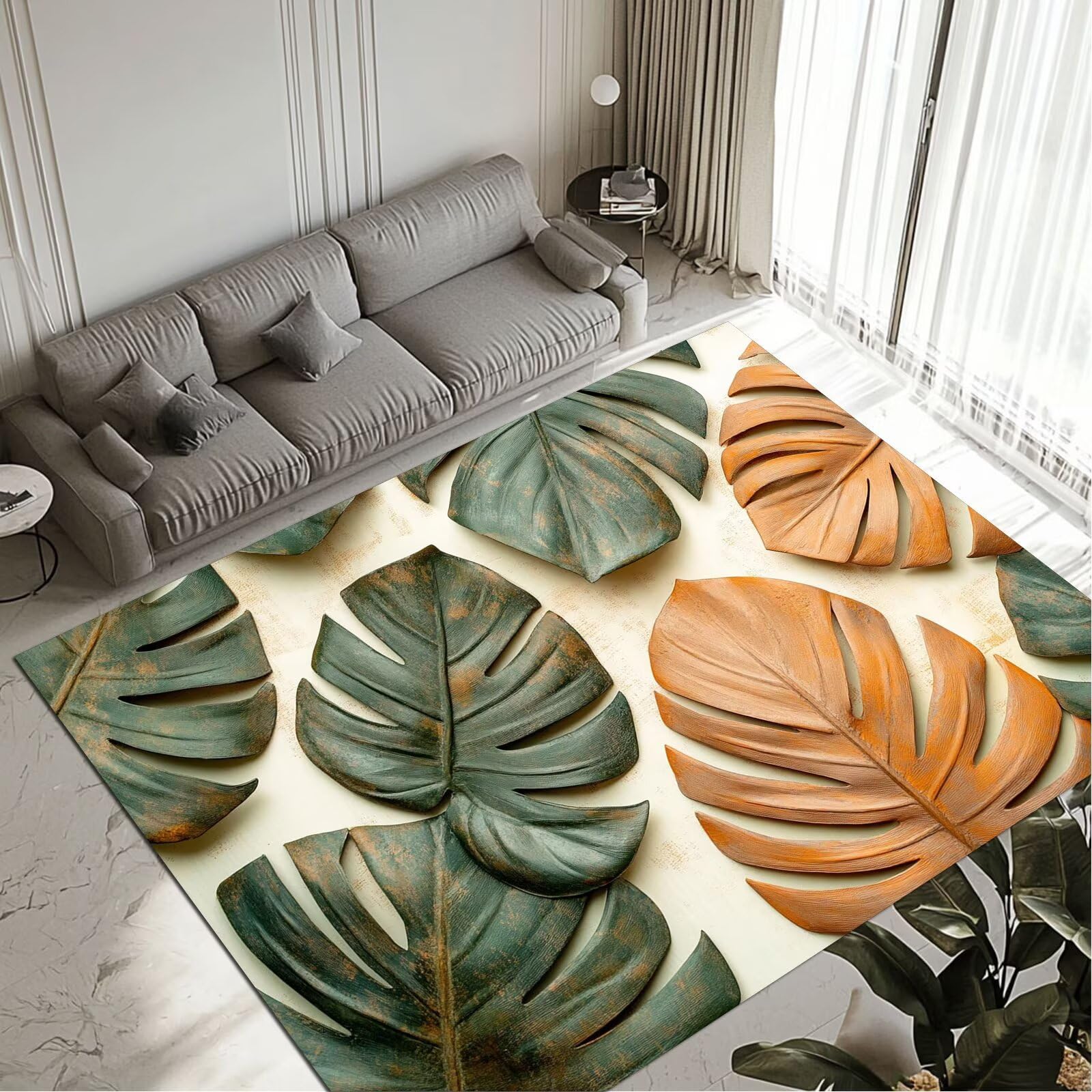 Tapis Leaf grand tapis de salon pour cuisine couloir et entrée de maison