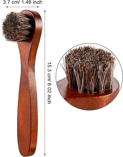 Miniatura 2 de Jovitec 3 piezas de cepillo de esmalte de zapatos para jabón de silla de montar, aplicador de crin de caballo, cepillo limpiador de zapatos para