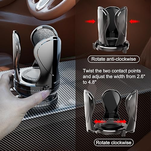 Miniatura 7 de Paquete de 2 expansores de portavasos de automóvil, adaptador extensor de portavasos con brazo expandible y base ajustable, compatible con Yeti