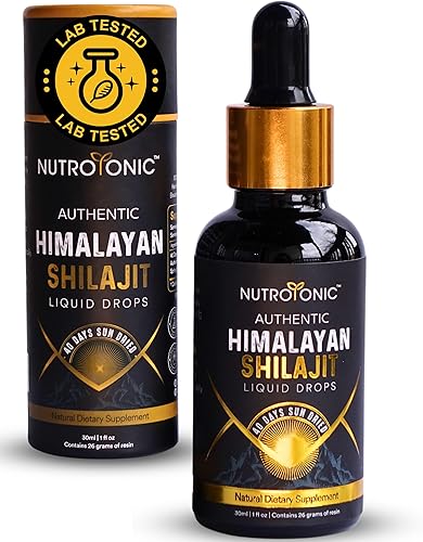 NutroTonic - Gotas líquidas auténticas de Shilajit del Himalaya - Shilajit para hombres y mujeres - 60 días secado al sol - Grado oro raro A+ -