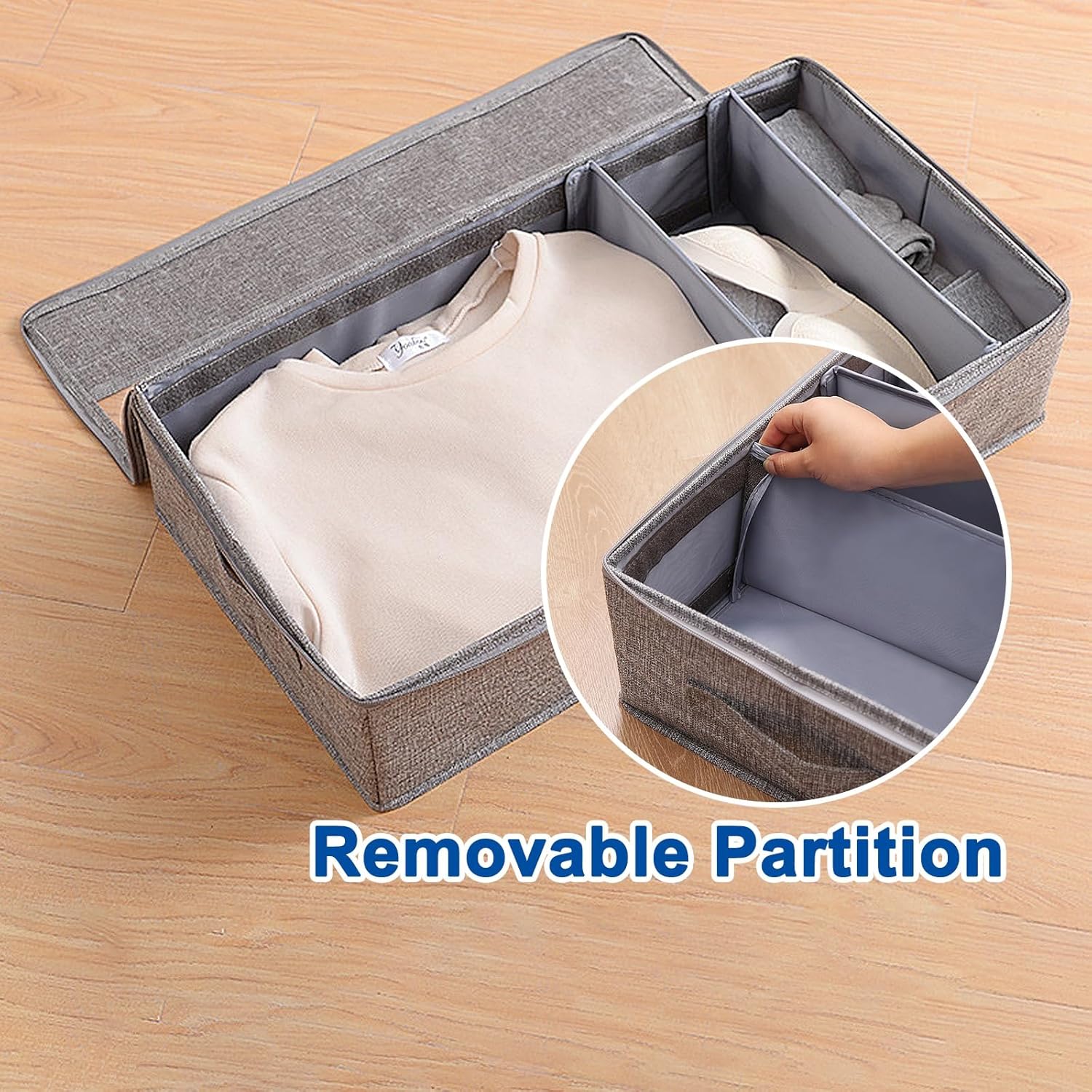 2 Pack Under Bed Shoe Storage Organizer, Foldable Under Bed Storage Boxes, Double Zipper, Transparent Window With Lid, For Clothes, Blanket, Toys, Shoes(Green)