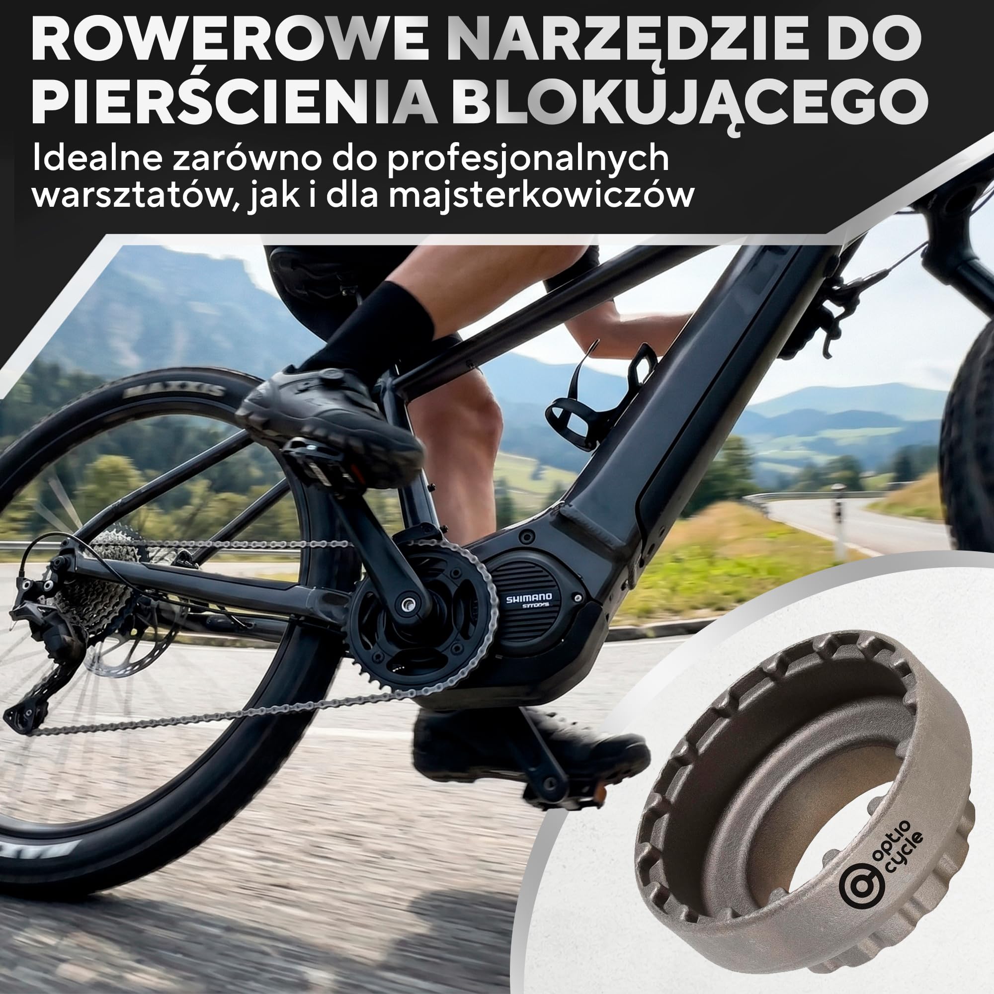 Lockring Tool do Shimano E-Bike – Kompatybilny z E8000, E6100, E7000 i E9000 | Klucz do Nakrętki Blokującej Zębatkę16 Wypustów do Napędów Rowerów Elektrycznych