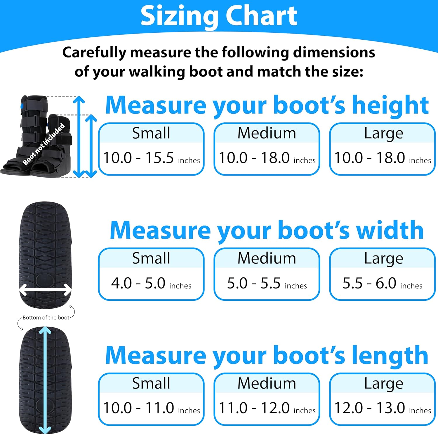 Omeer Water Resistant Walking Boot Cover for Medical & Orthopedic Boots With Anti-Slip, Heavy Duty Sole, Rain & Snow Resistant Medical Boot Protection (Small) - Image 6