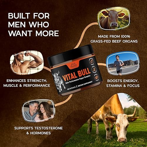 Miniatura 4 de Lonvera Vital Bull - Suplemento de órgano de carne de res para hombres, órganos alimentados con pasto con corazón, hígado y más, apoyo nutritivo