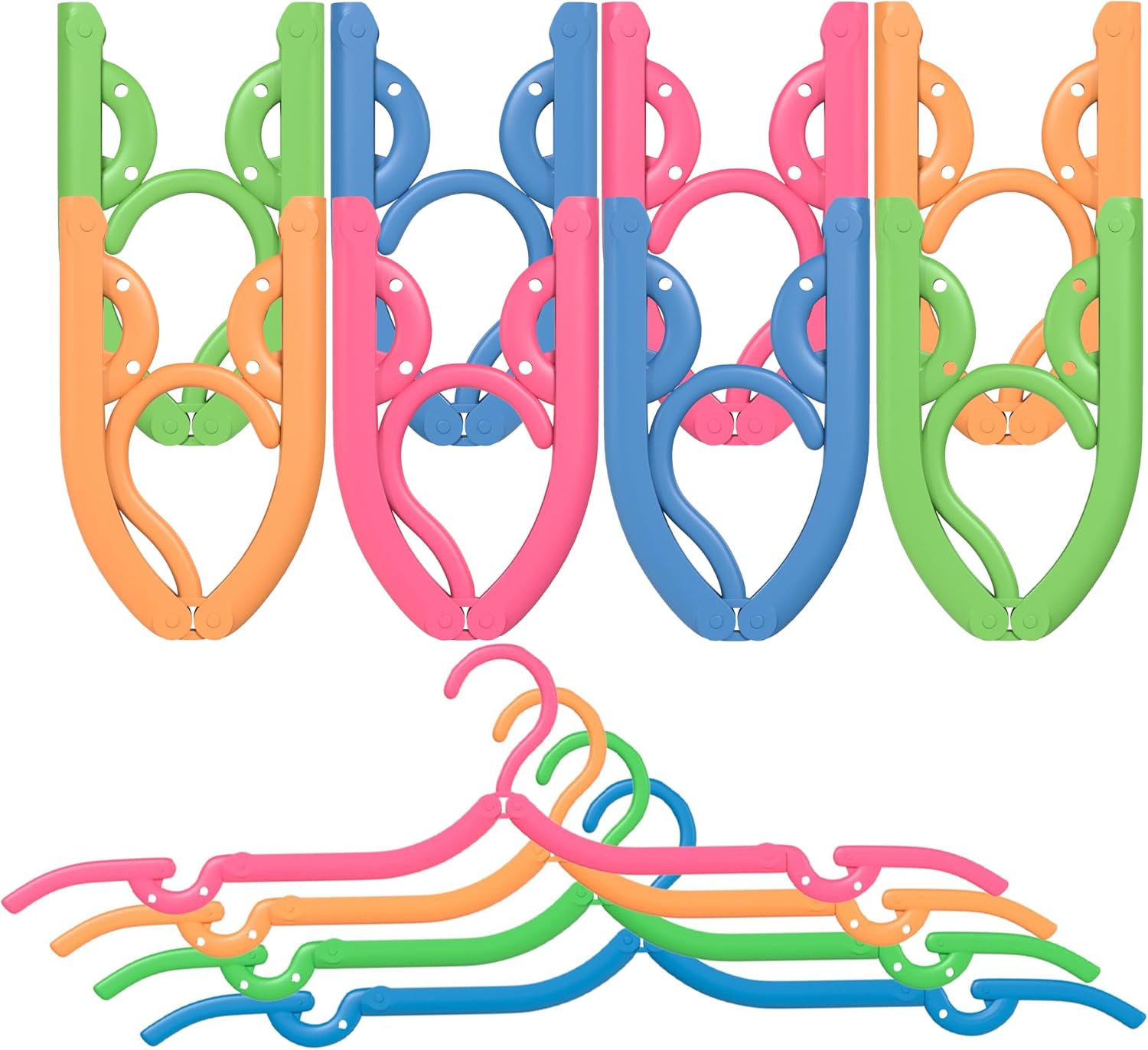 Portable Folding Clothes Hangers 12 Pack with Clips for Travel & Storage