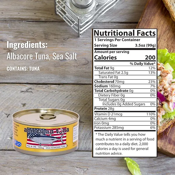 Genuine American Tuna - Premium Wild Pacific Albacore Tuna Fillets - with Sea Salt | (12) 3.5 oz Cans | Canned in the US, Supporting US fishermen | Gluten Free, High Protein, Omega 3s | Hand-Packed in the U.S.A. 2