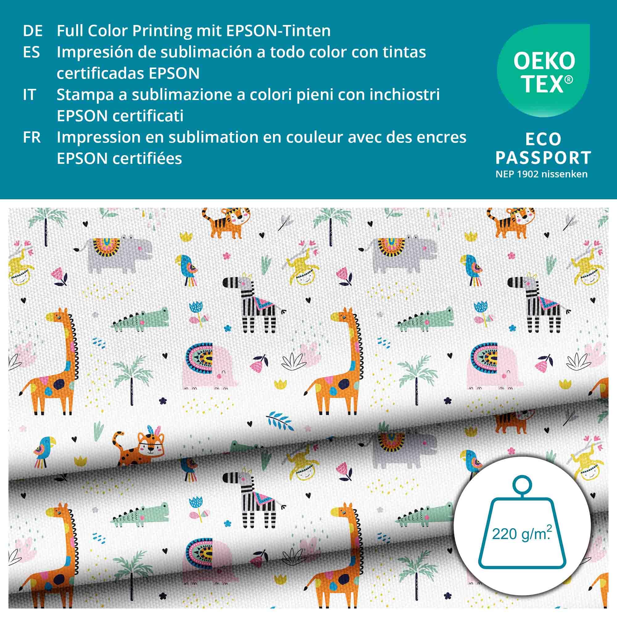 DreamRoots Tessuto Impermeabile al metro 160 cm Larghezza, 220 g/m² 600D, Stoffa per Cuscini Esterni - Cartoon Funny Cats metro lineare