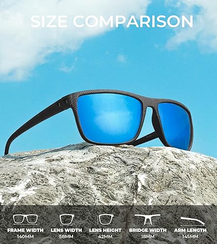 Miniatura 3 de KALIYADI Gafas de sol polarizadas para hombre, gafas de sol ligeras con protección UV para conducir, pescar y jugar golf