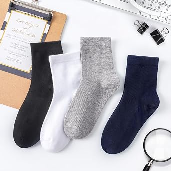 6 Pack Kids Socks Girls Socks for School Uniform Soft Cotton Seamless Toe Athletic Crew Socks