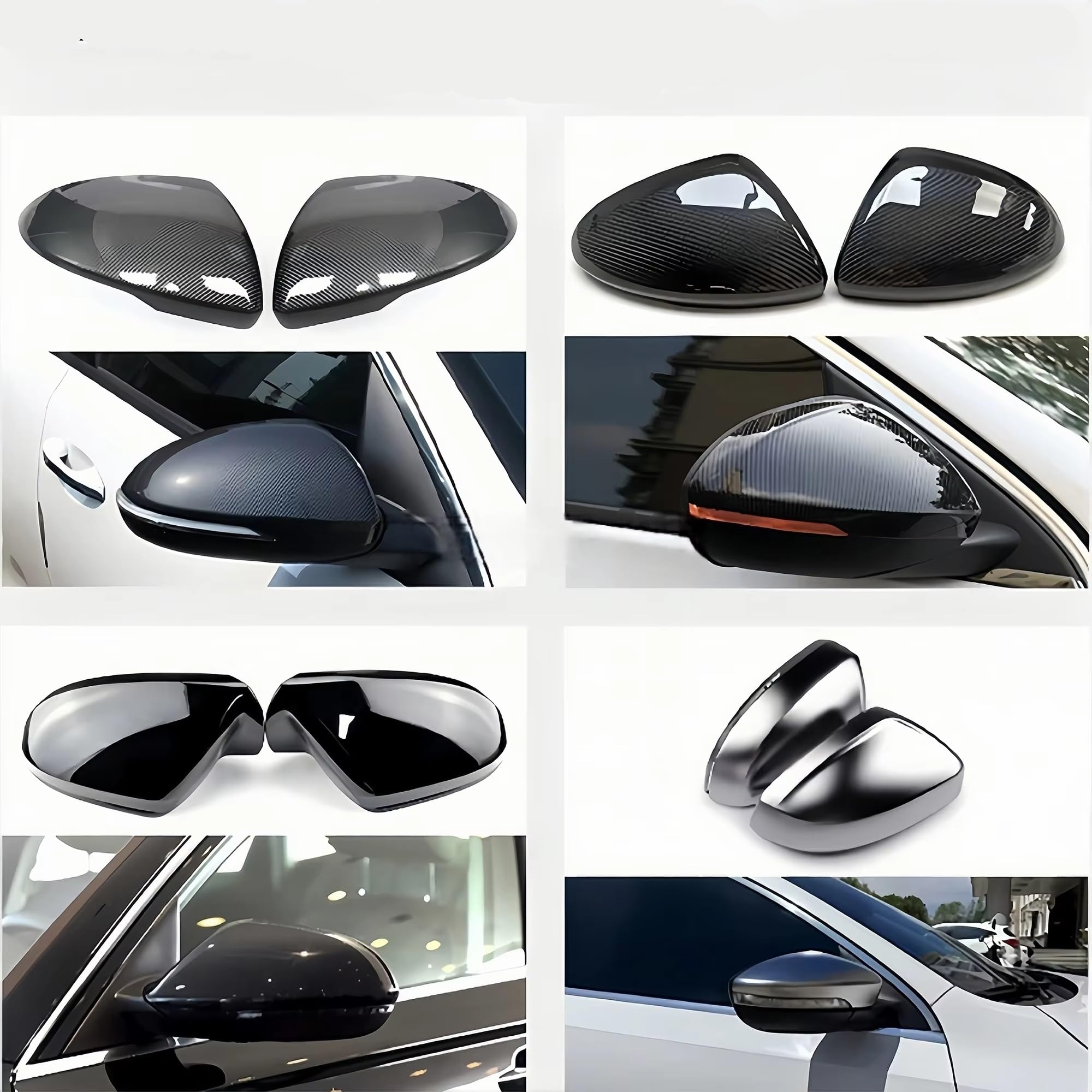 Calotta specchietto auto Compatibile Con Citroen Per C4L C4 2013 2014 2015 2016 Copertura Protettiva Dello Specchio Della Porta In Fibra Carbonio Lucido Stili Bastone Retrovisore Per Auto
