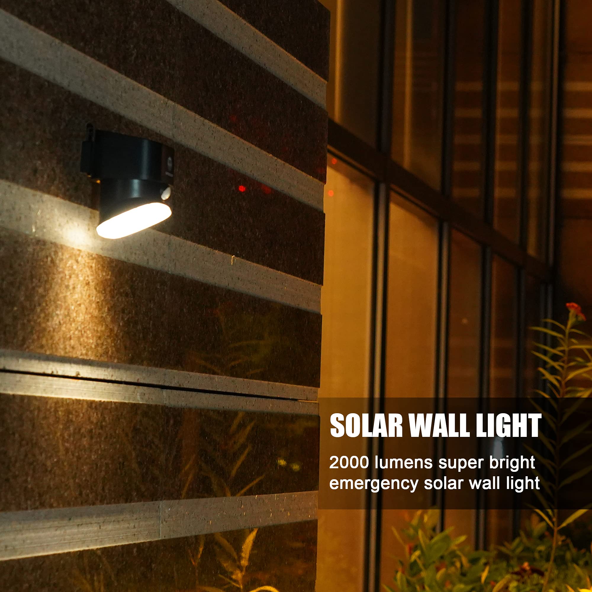**Vincitore di confronto 2022 - Lampade da parete a energia solare per esterni, sensore di movimento PIR senza fili con 120 grandangolo illuminazione per porta di casa giardino garage balcone