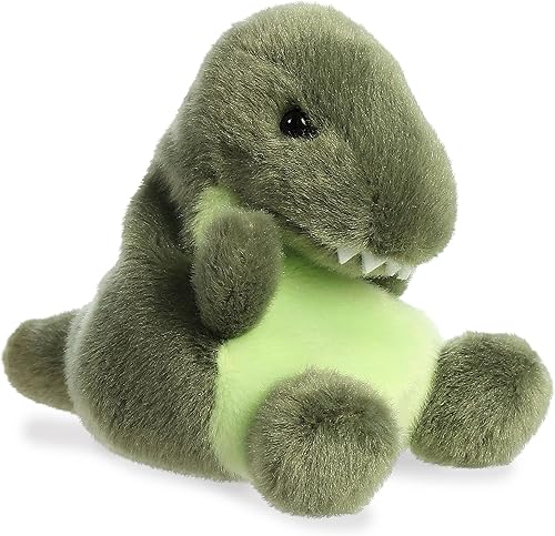 Aurora® Adorable Palm Pals™ Tyranno Rex™ Animal de peluche, diversión de bolsillo, juego sobre la marcha, verde, 5 pulgadas