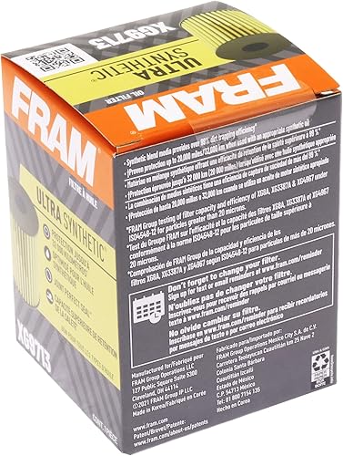 Miniatura 2 de FRAM Filtro de aceite de repuesto ultra sintético para automóviles, diseñado para cambios de aceite sintético que duran hasta 20 mil millas, XG9713