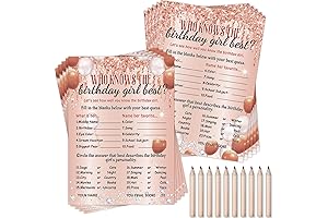 Who Knows the Birthday Girl Best, 50 Pcs Rose Gold Sprinkles Birthday...
