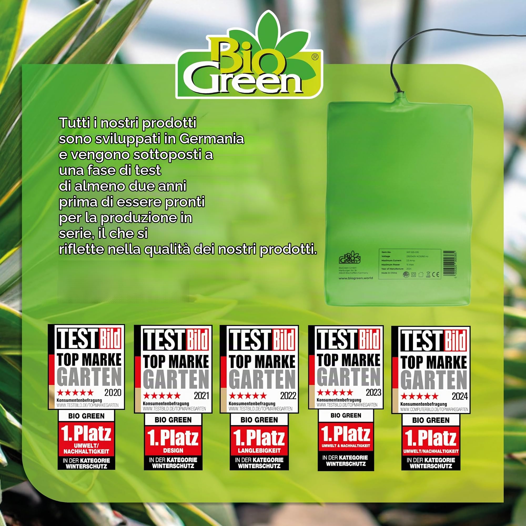 Bio Green WP 025-035 Tappetino riscaldante 0,25 x 0,35 m 15 W