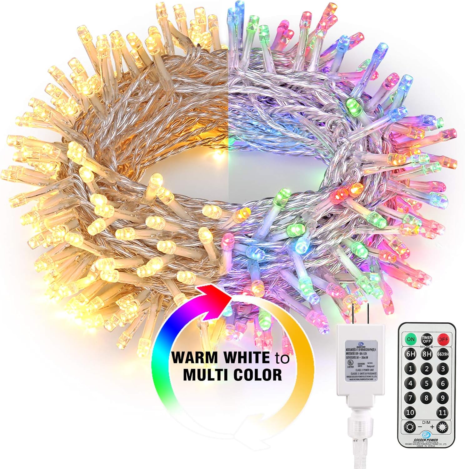 Brizled Christmas Lights, 65.67ft 200 LED Tree Lights Color