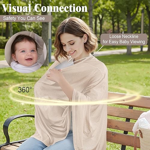 Miniatura 4 de Basumee Funda de lactancia para lactancia materna, privacidad completa, suave y transpirable, cubierta de lactancia materna multiusos para mujeres,