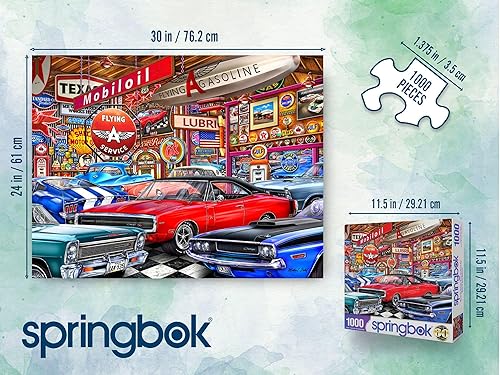 Miniatura 5 de Springbok Muscle Car Museum - Rompecabezas de 1000 piezas para adultos, los amantes de los autos clásicos disfrutarán de este desafío de rompecabezas