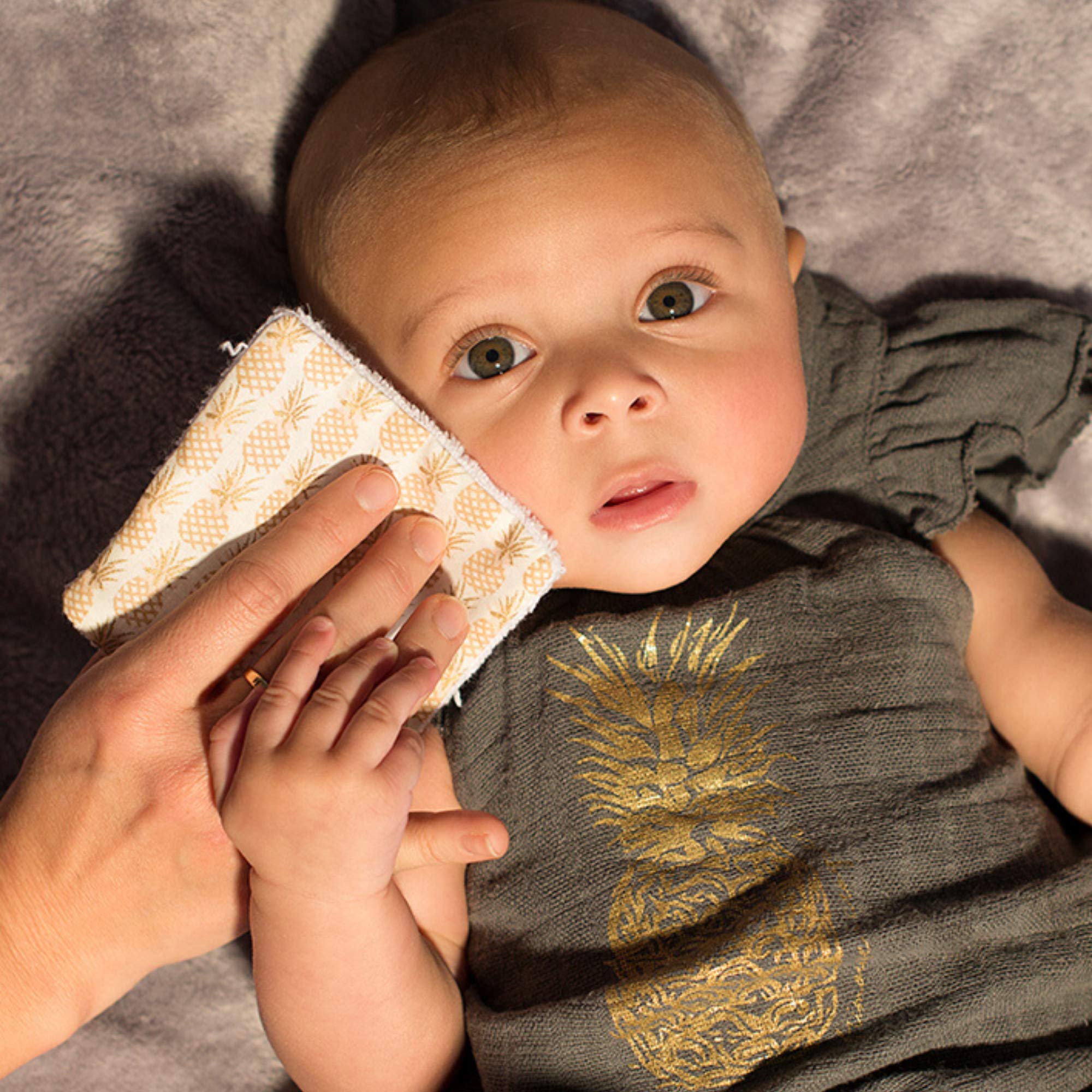 Sevira Kids Lingettes bébé lavables en coton Demi-lunes
