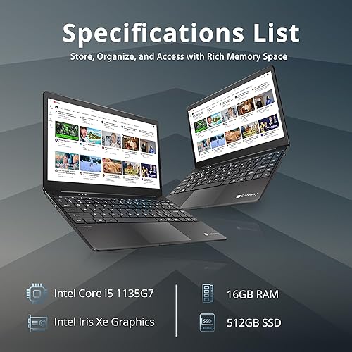Miniatura 2 de GATEWAY Portátil ultradelgado, pantalla IPS FHD de 14.1", Intel Core i5-1135G7, 16 GB de RAM, SSD PCIe de 512 GB, gráficos Intel Iris Xe, cámara de