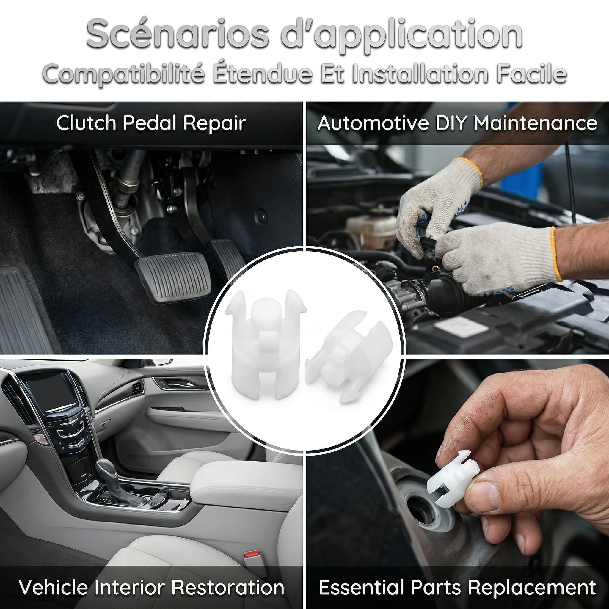 3 Pcs Clips de Boucle de Maître-Cylindre D'embrayage de Voiture 9676534480 | Maître cylindre d'Embrayage avec Clip Compatible avec Citroën C3 C4, Peugeot 301 208 308 307 408