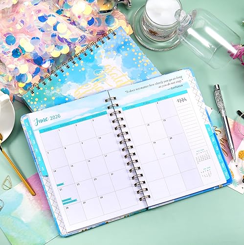 Miniatura 5 de Agenda 2026 – Agenda semanal y mensual 2026 con pestañas, enero 2026 a diciembre 2026, 6.3 x 8.4 pulgadas, tapa dura con bolsillo trasero + papel
