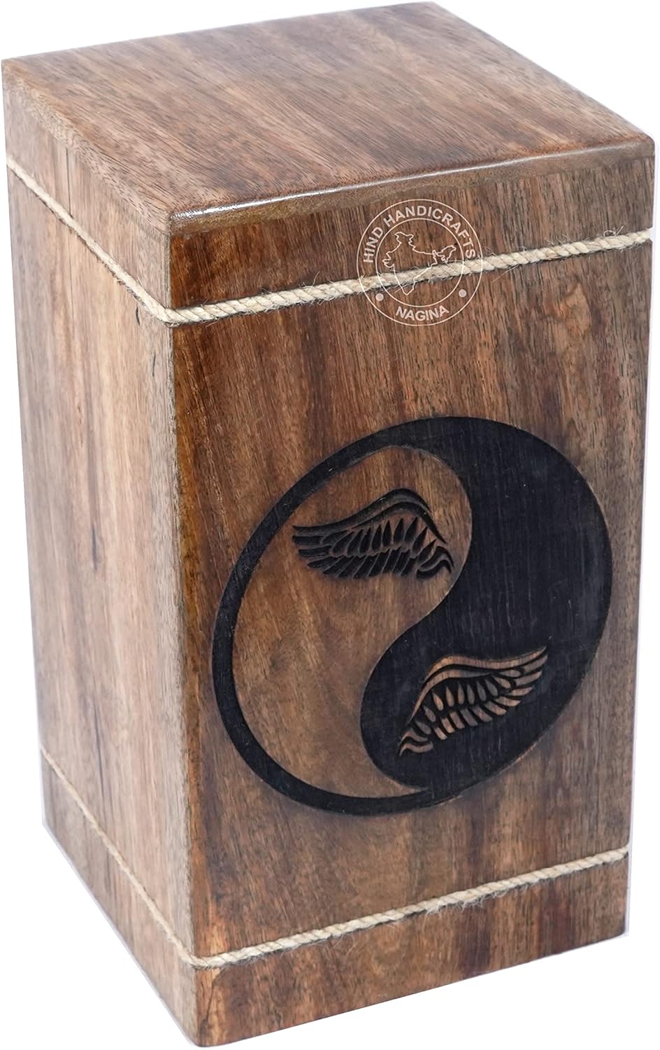 Handcrafted Ying Yang Tree of Life Wooden Urns for Human Ashes Adult Large - Rosewood Cremation Urn for Ashes - Burial Urn for Columbarium - Funeral Box (Tree - 1, 250 LB - Hardwood)