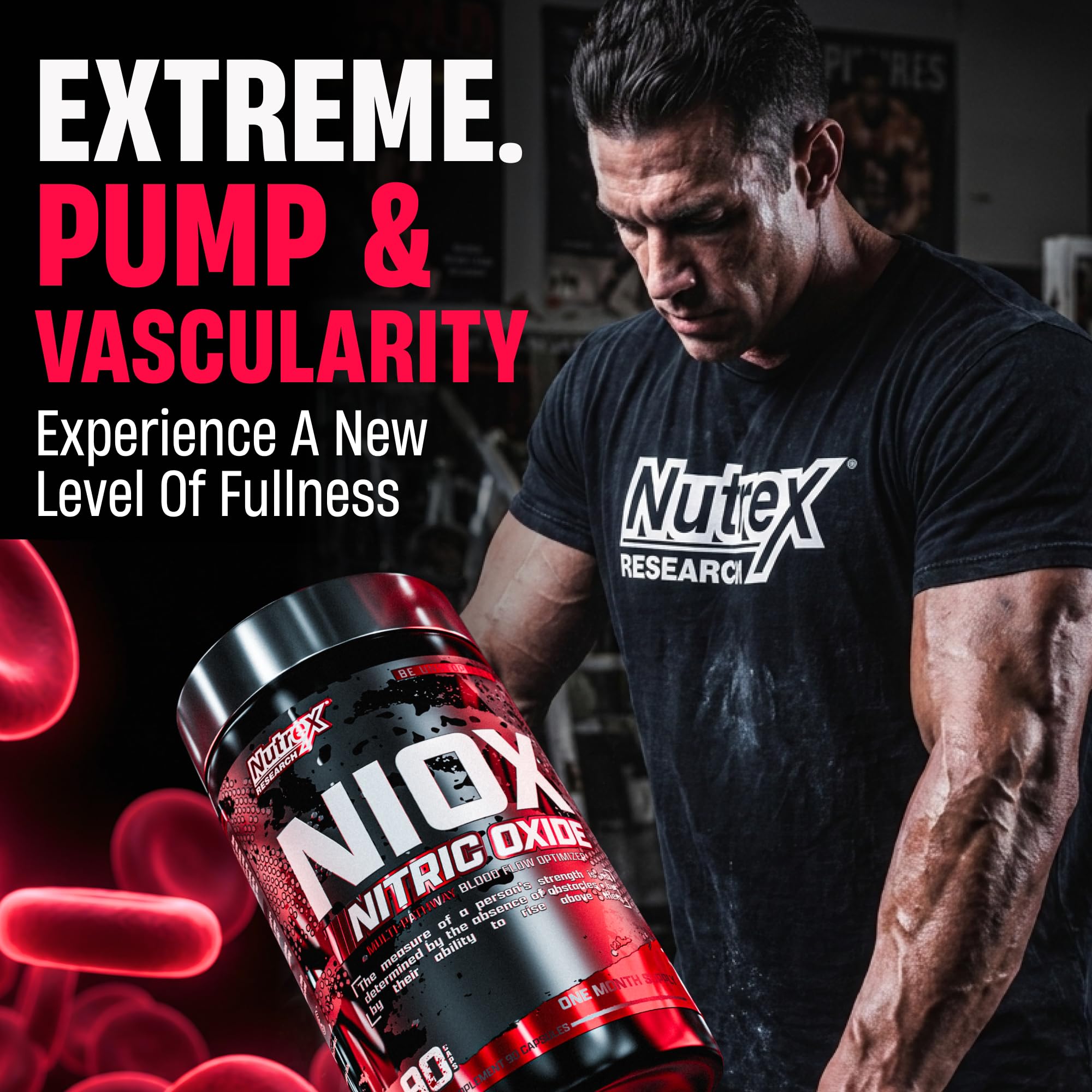 Nutrex Research NIOX Nitric Oxide Booster Pre Workout Pump Supplement with Arginine Nitrate Vitamin C Astragin for Muscle Pump Vascularity Endurance Support 90 Count — Amazon image 10