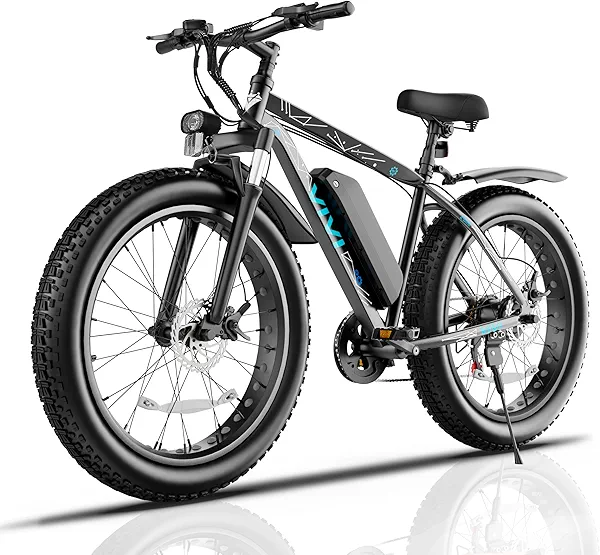 Vivi F26FUL Electric Bike Peak 1000W 26" x 4.0 Fat Tire Electric Bike with 48V 13Ah Removable Battery, 7Speed, Top 26Mph, Cruise Control, Up to 60 Miles, SGS Certified to UL2849