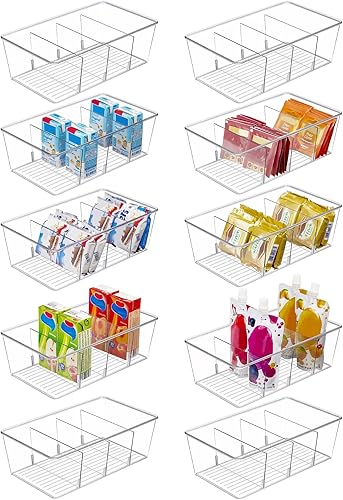 Miniatura 7 de Vtopmart Paquete de 8 cubos organizadores de almacenamiento de alimentos, contenedores de plástico transparente para despensa, cocina, refrigerador