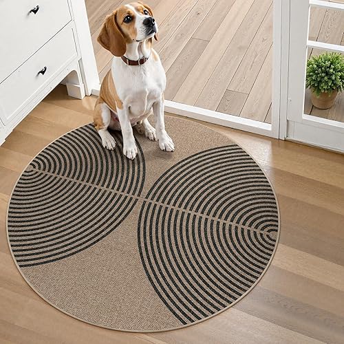 Vista 59 de Lahome Alfombra moderna de yute, de 2 x 8 pies, lavable, para entrada, granja, cocina, antideslizante, para interiores y exteriores, alfombra