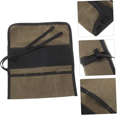 Miniatura 2 de DOITOOL Bolsa de rollo para electricistas artesanales, bolsa para tallar, organizador de electricista, bolsillos de herramientas, Hvac, mecánico,