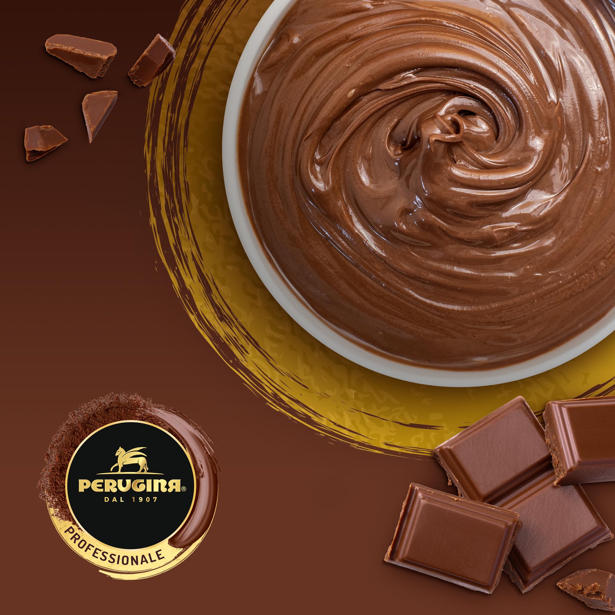 PERUGINA PROFESSIONALE Crema Intensa Nocciole Secchiello 3kg | Crema spalmabile al gianduia, ideale per come ingrediente per la realizzazione di dolci, farciture e guarnizioni