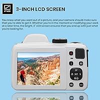 Vista 3 de Kodak PIXPRO AZ405 - Cámara digital (blanco) con funda, tarjeta de memoria SD de 32 GB, cartera de tarjetas de memoria, lector de tarjetas, trípode