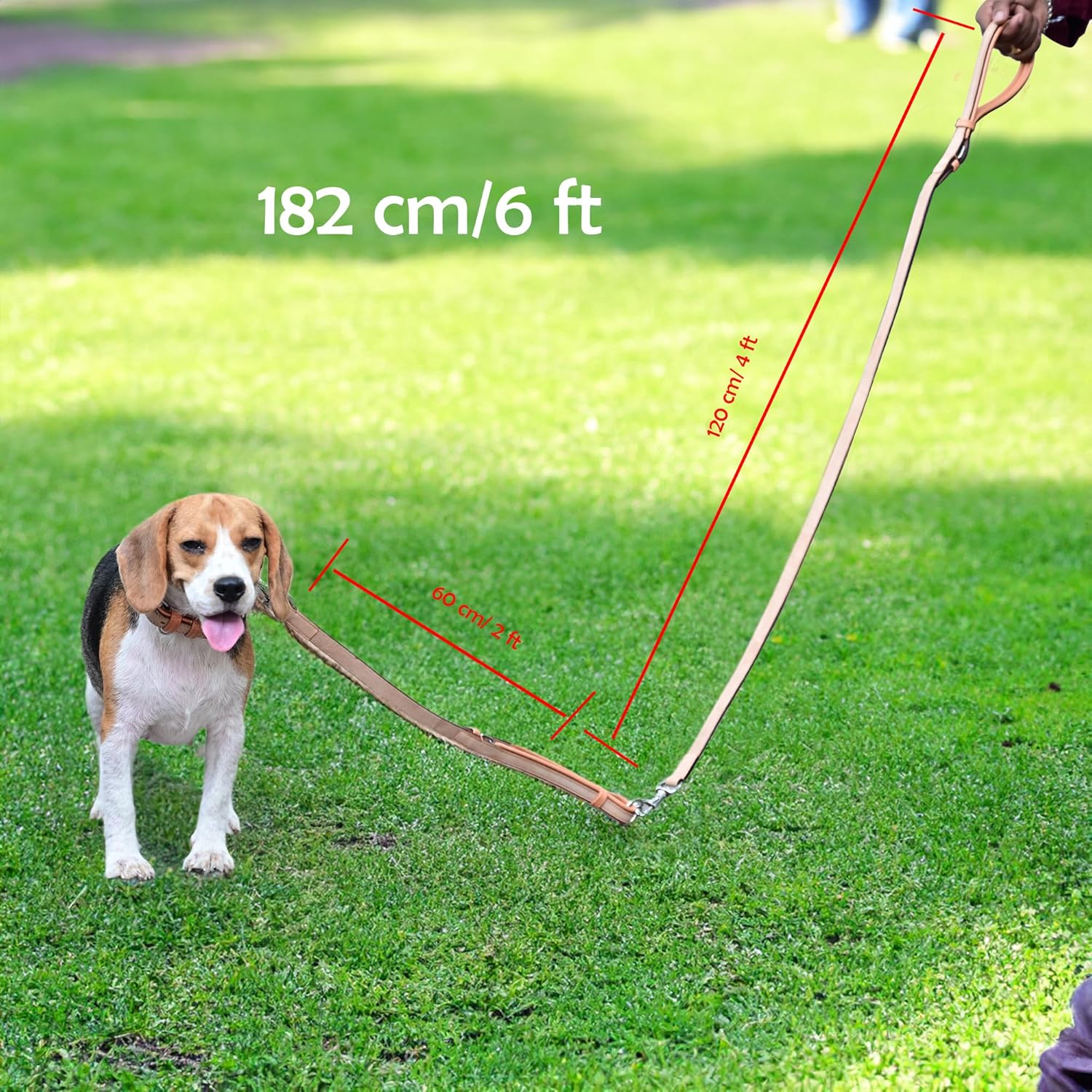 Leather Dog Leash Training Leash | Strong Durable Leather Dog Leash | Leashes for Large Dogs | Soft and Comfortable Dog Leashes for Medium and Large Dogs (Color - Sand Pearl/Peach) 3/4" X 6ft.