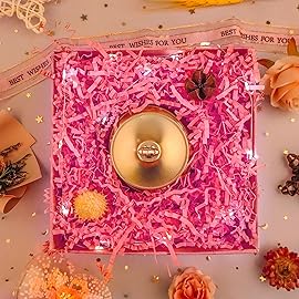 Caleihd Crinkle Cut Paper Shred Packing Grass Cushion Paper Streamer for Christmas Wedding Birthday Bridesmaid Engagement Craft Gift Boxes Bags Basket Filler Decoration 4.5oz Pink