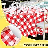 Vista 212 de Smiry Paquete de 10 Manteles Desechables de Cuadros Vichy Azules - 54" x 108" Mantel de Plástico de Servicio Pesado, Cubiertas de Mesa Impermeables