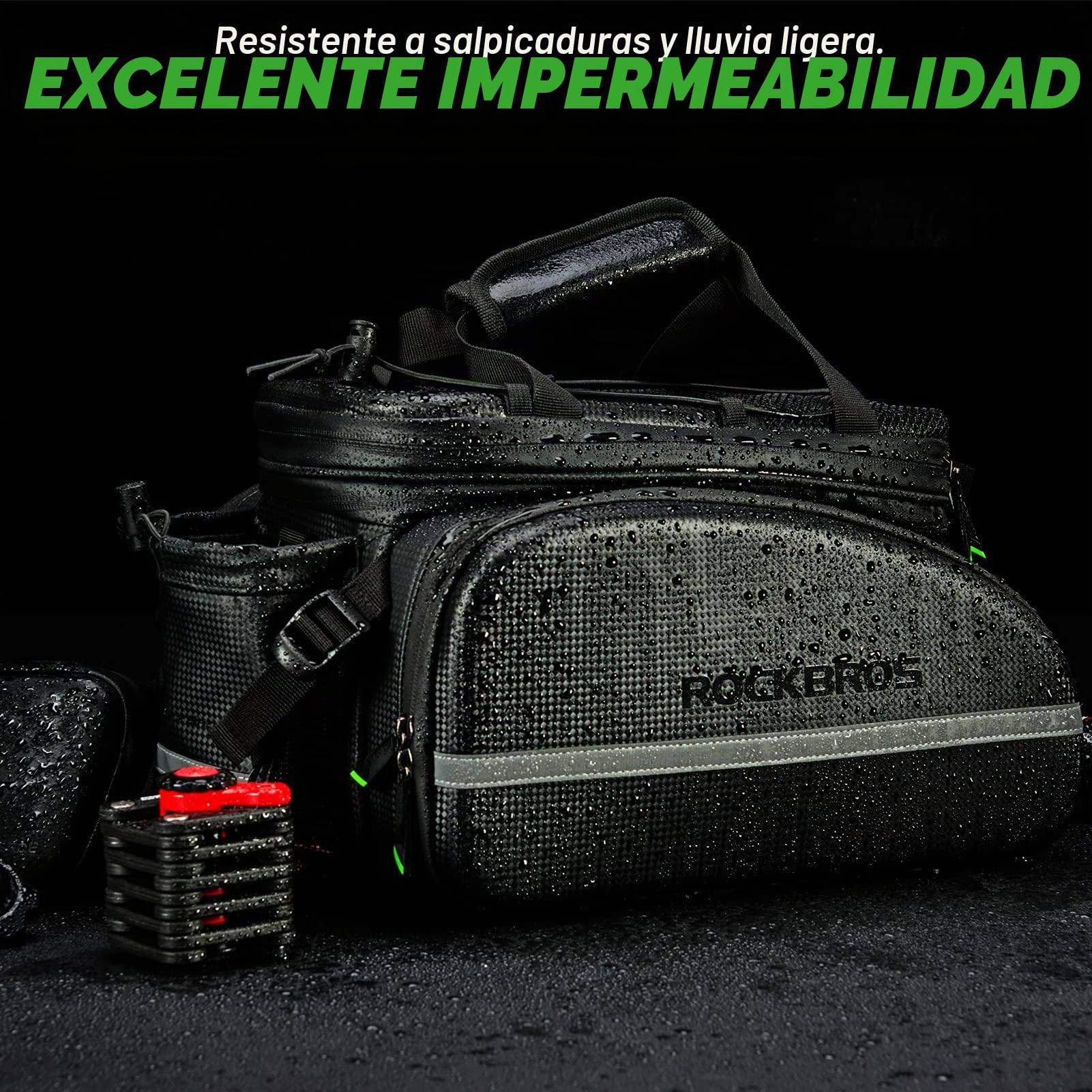 ROCKBROS Bolsa para Asiento Trasero Portaequipajes Impermeable para Bicicleta con Funda Extensible Alforjas para Viajes MTB Bici de Carretera