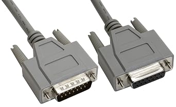 Amphenol CS-DSDMDB15MF-005 15-Pin DB15 Deluxe D-Sub Cable, Shielded, Male/Female, 5, Gray