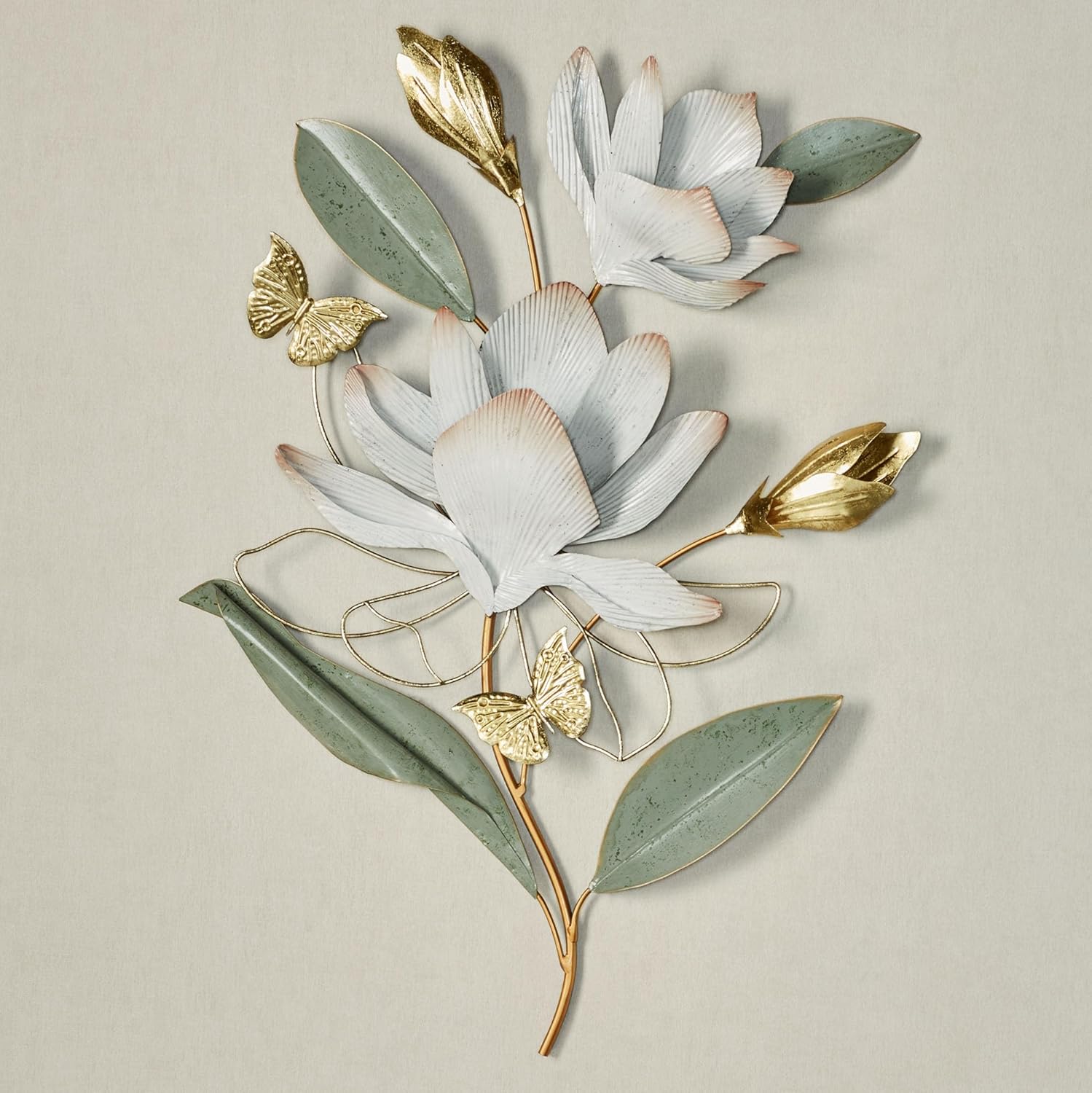 Touch of Class Magnolia Grace Floral Metal Wall Art