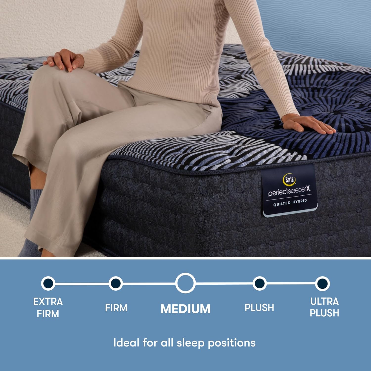 Serta Perfect Sleeper X - Max 14.25" Medium King Quilted Hybrid Mattress - 5 Support Zones and Cooling Tech for a Restorative Sleep - 100 Night Trial, CertiPUR-US Certified