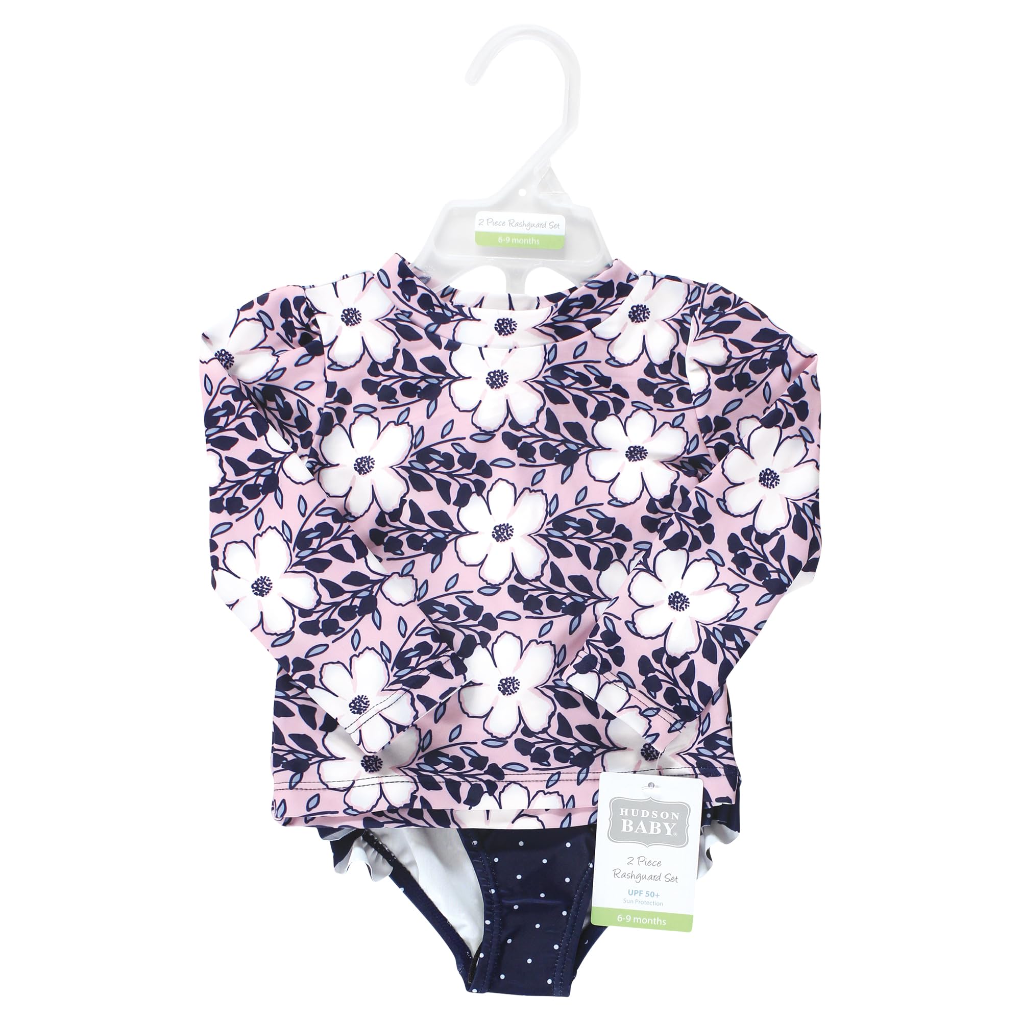 Hudson Baby Unisex Baby Swim Rashguard Set, Leafy Cosmos, 3T