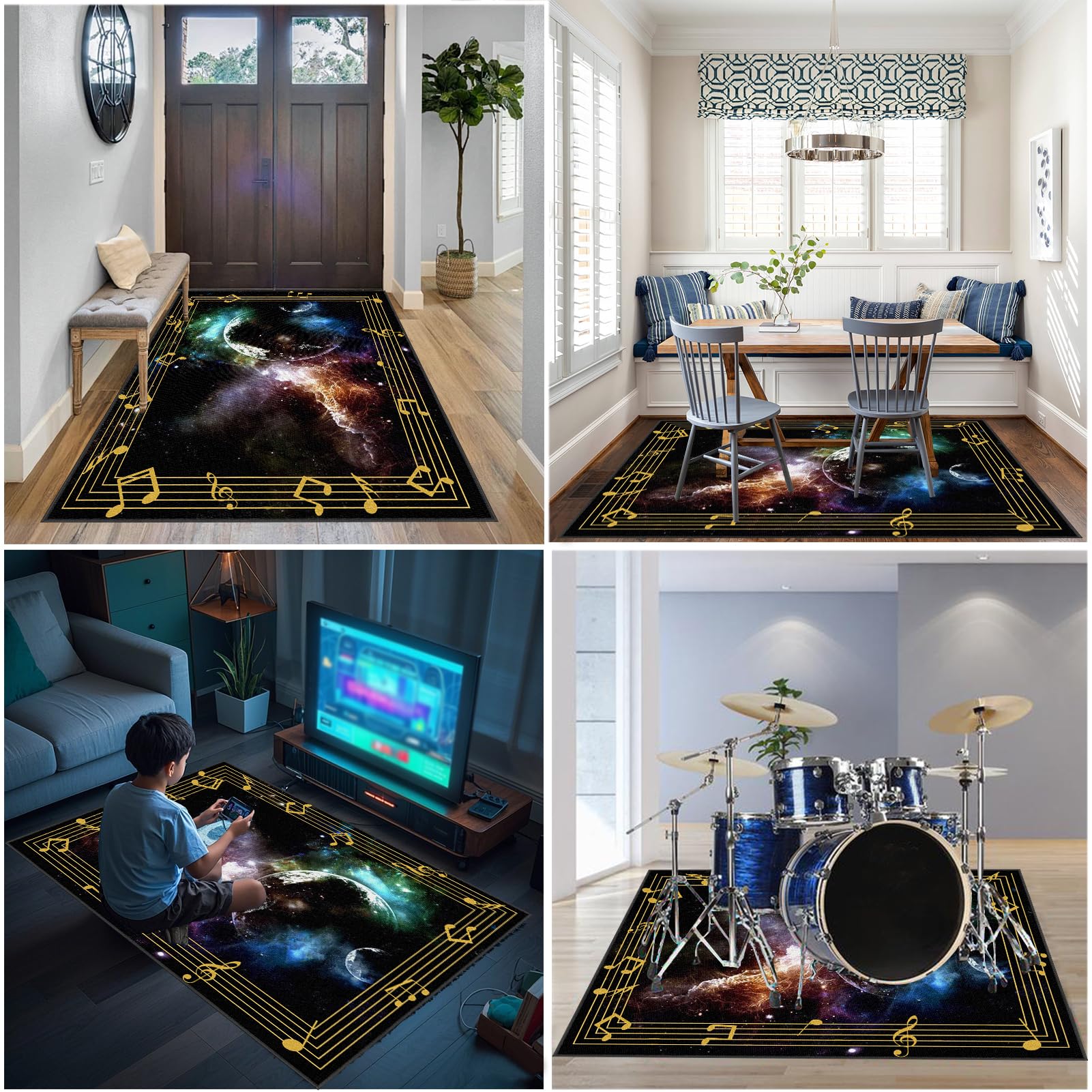 Bateria elektroniczna Dywan na perkusję i perkusję Maty akustyczne Pianino Baterie Akustyczne Maty Na Bęben Dźwiękoszczelny Antypoślizgowy Mata 180 x 140 cm
