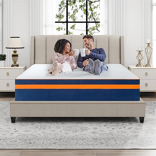 Miniatura 7 de Colchón Queen de espuma viscoelástica de 6 pulgadas en una caja para niños con funda de bambú transpirable, colchón de gel de firmeza media para