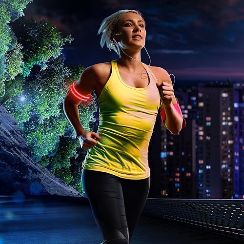 Miniatura 6 de PATIKIL Pulsera LED, paquete de 8 pulseras con luz LED, que brillan en la oscuridad, pulseras de seguridad para fiestas, conciertos, festivales,