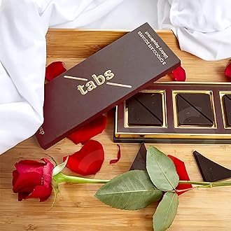 TABS Dark Chocolate For Men & Women I Chocolate Gift Box For Husband & wife I Valentine Gift Set For Boyfriend & Girlfriend I Best Gift Set For Birthday, Anniversary For boy & Girl (Tab pk-01),180 G